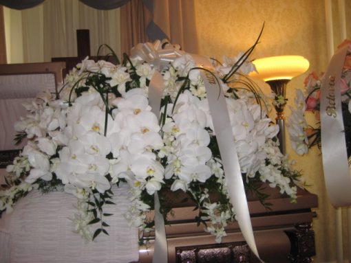 Casket Cover - Gardenias Phaelonapsis Orchids - Image 3